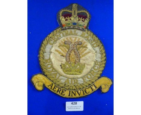 Large Embroidered RAF Central Band Patch 24cm high 
