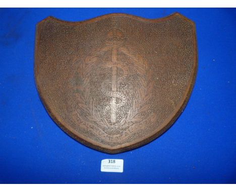 Hand Carved Royal Army Medical Corps Wooden Plaque ~31x27cm 