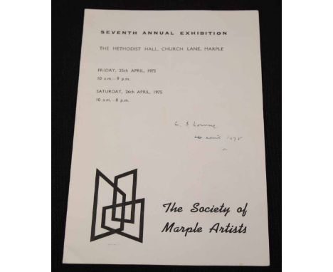 Catalogue for The Society of Marple Artists Seventh Annual Exhibition, Marple, 25-26 April 1975, four page card catalogue det