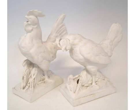 Pair of Royal Worcester Parian figures, Liseron 3581 and Marguerite 3582 after A. Acori. Impressions to base, 28cm and 23cm h