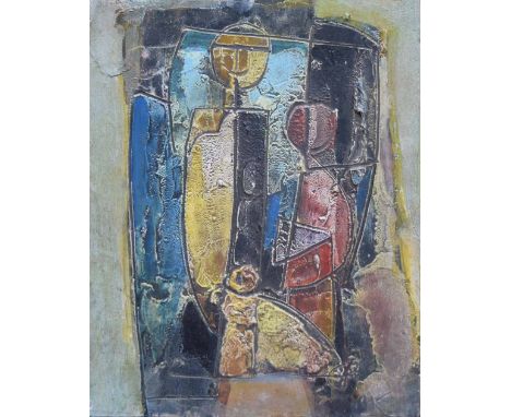 Tadeusz Was (1912-2005),   Abstract figurative studies, signed, double sided, oil on board, 35.5 x 29.5cm.; 14 x 11.5in.    *