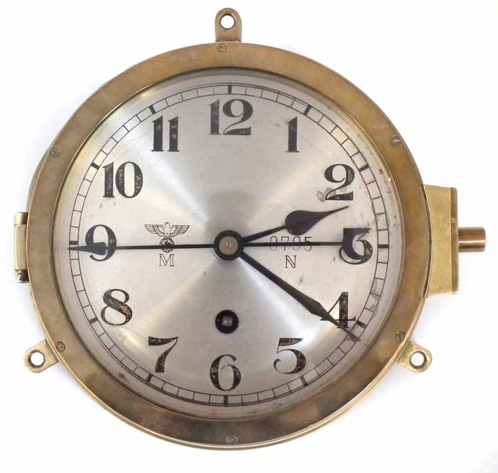 German Third Reich Kriegsmarine Uboat or Ships clock, the dial marked
