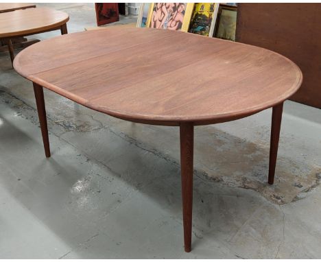 SKOVMAND &amp; ANDERSEN EXTENDABLE TABLE, with one leaf, 170cm x 120cm x 73.5cm approx at largest. 