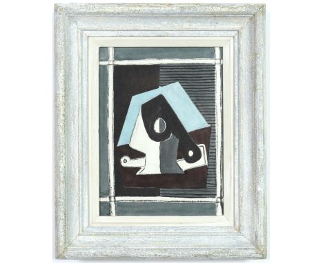PABLO PICASSO, 'Compositions con pipe', hand coloured pochoir, edition 200, rare suite: Venti pochoirs, vintage French frame,