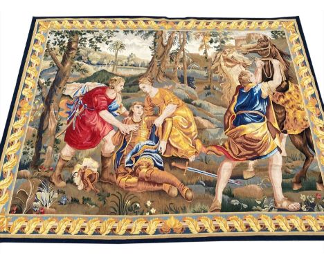 VINTAGE FRENCH CLASSICAL TAPESTRY, 243cm x 182cm. 