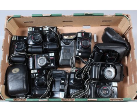 A Tray of Minolta Compact Cameras, models include Freedom Zoom 80, MAC X Zoom 65, AFZ, AF-Tele Super, Auto Focu Tele and othe