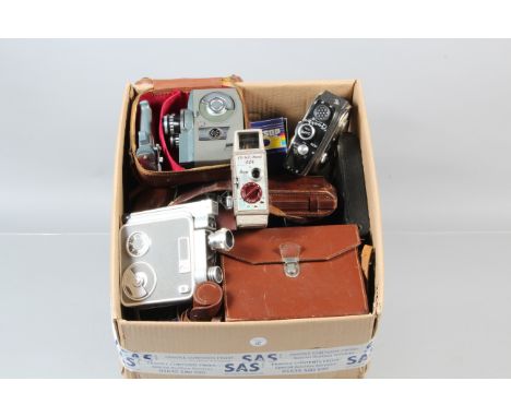 Cameras and Cine Cameras, including a Zeiss Ikon Nettar, a Rajar No 6, a No 1A Pocket Kodak folding cameras, a Zeiss Ikon Con