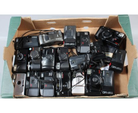 A Tray of Olympus Compact Cameras, models include Trip MD, Trip MD3, Trip MD2, Trip XB3, AF-10 XB and other examples, all unt