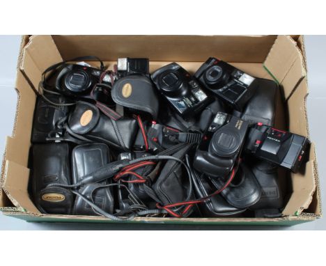 A Tray of Pentax Compact Cameras, models include 105 Super, Zoom 105-R, PC35 af-m, Zoom 70 and other examples, all untested 