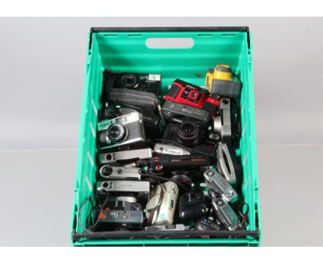 A Tray of Compact Cameras, manufacturers include Olympus, Canon, Pentax, Minolta and other examples, all untested, AF 