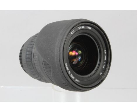 A Sigma EX 28-70mm f/2.8 DF Lens, Sigma AF mount, auto focus untested, barrel G, light wear, elements F, fungus, with front/r