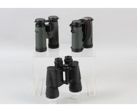 Three Pairs of Binoculars, two pairs of Helios Light Wing HR waterproof binoculars, both in soft cases, in maker's boxes, VG 