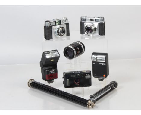 35mm Cameras and Related Items, a Kodak Retinette IIB, shutter working, light cell responsive, with cell cover, body G, eleme