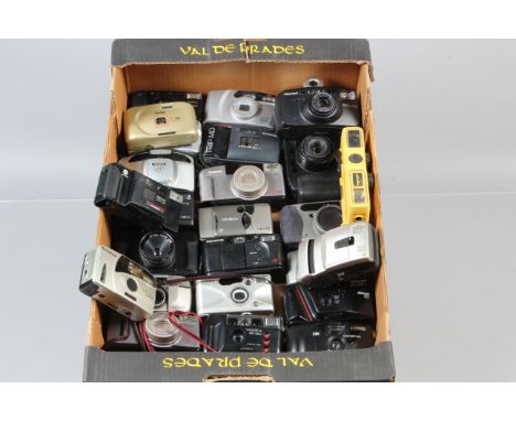 A Tray of Compact Cameras, manufacturers include Nikon, Olympus, Canon, Yashica and other examples, all untested, ,AF 