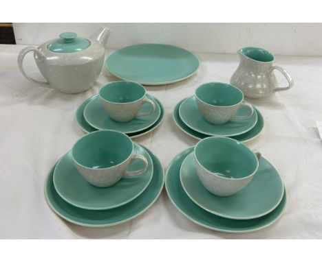 Four piece Poole tea service to include cups, saucers, tea pots etc 