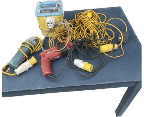 Selection of electric tools includes grinder, transformer etc 