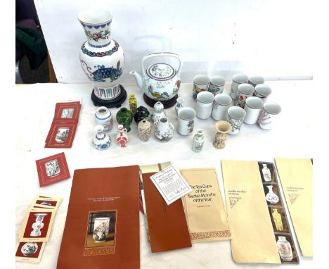 Selection of oriental pottery includes Vase, tea pot, cups etc 