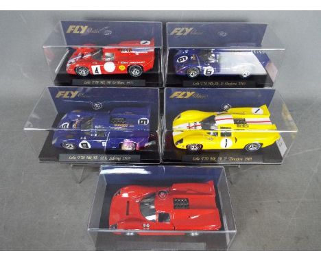 Fly - 5 x Lola T70 models in various liveries including # C32 1969 Thruxton, # C37 1969 Sebring, # C35 plain red version and 