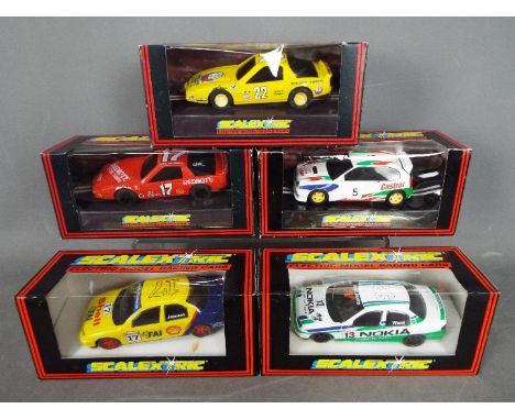 Scalextric - 5 x cars including 2 x Ford Mondeo, 2 x Pontiac Firebirds and a Toyota Corolla. # C294 Pontiac in Redkote livery