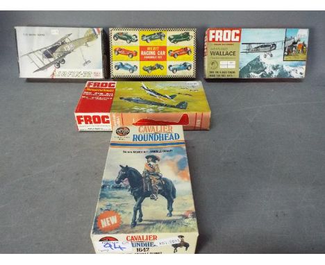 Airfix, Frog, Merit - Five boxed plastic model kits in various scales. Lot includes Frog F178 Messerschmitt Me 410 A-1; Merir