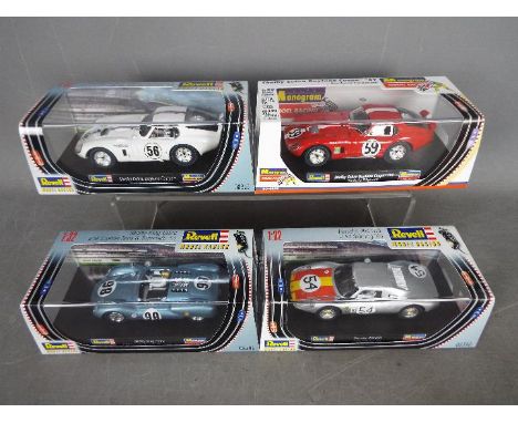 Revell - 3 x Shelby and 1 x Porsche slot cars including 2 x Shelby Daytona, Shelby King Cobra, Porsche 904 GTS. # 08316, # 85