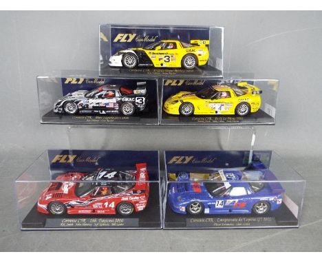 Fly - 5 x Chevrolet Corvette C5R models in various liveries including # A125L 2001 Le Mans car, # A121 1999 Laguna Seca car, 