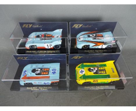 Fly - 4 x Porsche 908 race cars in various liveries including # C68 1971 Nurburgring, # C62 1971 Targa Florio, # C66 1970 Tar