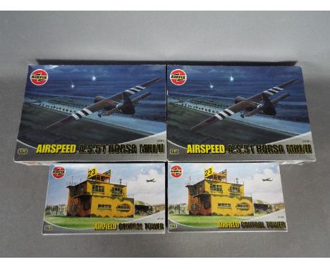 Airfix - Four Factory Sealed plastic model kits from Airfix. Lot consists of A03380 1:76 scale Airfield Control Tower (x2); p