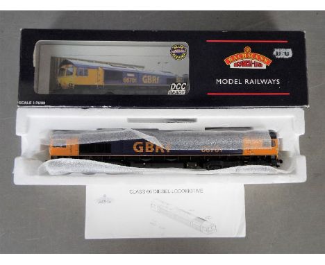 Bachmann Branch Line - An 00 Gauge Class 66 Diesel # 32-727 in GBRf livery DCC Ready, operator number 66701. The model appear
