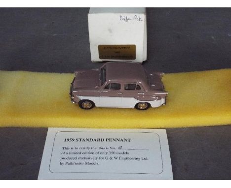 G&W Engineering, Pathfinder Models - A boxed 1:43 scale 1959 Standard Pennant. The two tone model with coffee upper and pale 