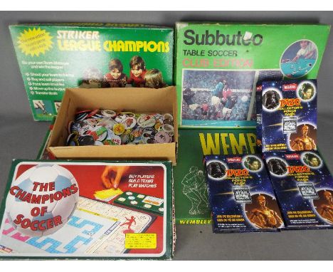 Subbuteo, Palitoy, Ariel, Star Wars Tazos - A collection of 5 vintage soccer board games with a quantity of Star Wars Tazos a