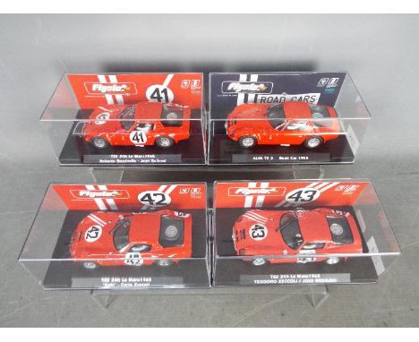Flyslot - 4 x Alfa Romeo TZ2 1965 Le Mans cars including # 057306 Zeccoli / Rosinski, # 057305 Zuccoli, # 057304 Bussinello /