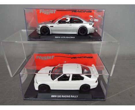 Flyslot - 2 x BMW 3 series racing models, # F21201 BMW 320 racing in white, # F25201 M3 GTR in silver. Both cars appear Mint 