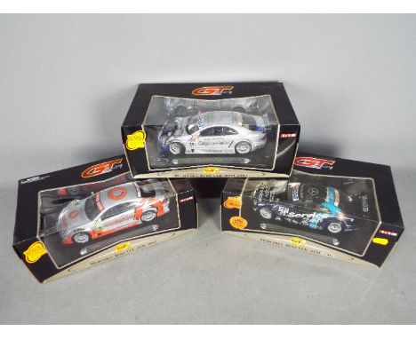 Maisto - 3 x Mercedes Benz CLK DTM models in 1:18 scale in Vodafone livery, Service 24 livery and Mercedes Benz Original Part