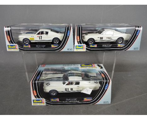 Revell - 3 x Shelby GT350 R Mustang slot cars in various liveries including # 08369 1967 Le Mans, # 08370 Essex Wire, # 08371
