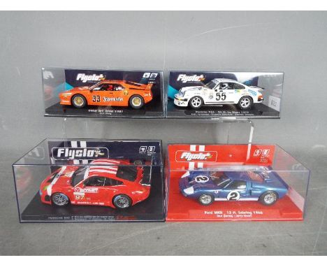 Flyslot - 4 x cars including Ford GT40, BMW M1 and 2 x Porsche 911 race cars. # 708101 1968 Sebring Ford, # 051104 1981 BMW i