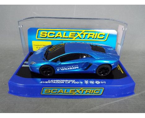 Scalextric - Lamborghini Aventador Polizia limited edition. # MM C3264. this is number 42 of only 100 produced with this live