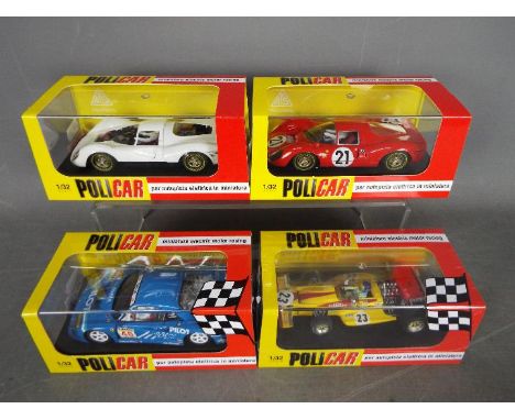 Policar - Four boxed 1:32 scale slot cars from Policars. Lot consists of CAR06z Ferrari 330 P4; Car06a Ferrari 330 P4 Le Mans