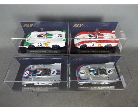 Fly - 4 Porsche 908 race cars in various liveries including # C47 1969 Le Mans, # C63 1971 Nurburgring, # C47 1969 Zeltweg, #