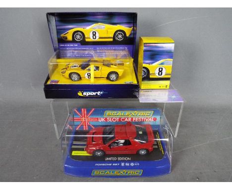 Scalextric - Ford GT40 and Ford RS200 limited edition models. # C2683A Alan Mann Racing GT40 MkII in yellow, its number 64 of
