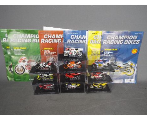 DeAgostini - A line of 10 boxed 1:24 scale motorcycles by DeAgostini. Lot includes Honda NS500 'Freddie Spencer' 1983; Yamaha