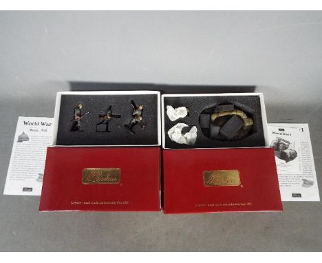 Britains - 2 x World War I sets, British 4th Battalion 1st Royal Fusiliers Vickers Machine Gun set # 17633, German 84th Infan