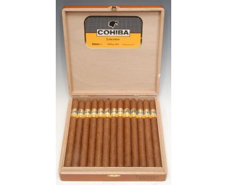 Smoking &amp; Tobacciana - A set of twenty five Cohiba Lanceros cigars, 19.5cm long each, boxed, stamped MAR JUL 20