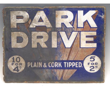 Advertising - a double sided enamel sign, Condor Twist and Park Drive, 31cm x 41cm