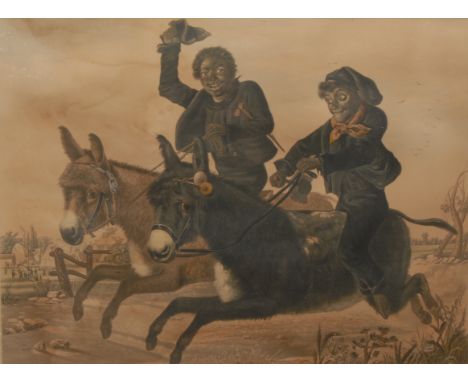 John Anster Fitzgerald (1819-1906), afterThe Donkey-ster Sweepstakesunsigned, lithograph, 19th century, 45cm x 59cm, oak fram