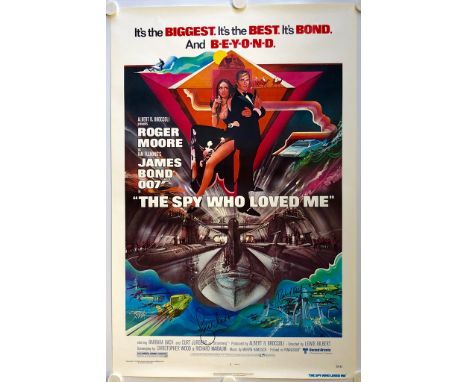 JAMES BOND: THE SPY WHO LOVED ME (1977) SIGNED x 2 - US One Sheet film poster / NSS# 77/42  - Bob Peak's 'Art-Deco/Egyptian' 