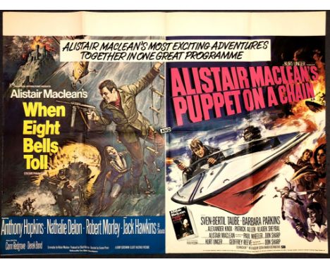 WHEN EIGHT BELLS TOLL  / PUPPET ON A CHAIN (1972) - British Double Bill Quad film poster - Alistair Maclean Action Double Fea