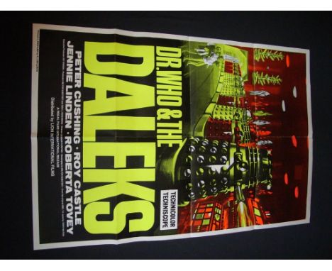DOCTOR WHO AND THE DALEKS (1965) - re-release -  Peter Cushing, Roy Castle - UK / International One Sheet Movie Poster (27" x