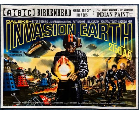 DR. WHO: DALEK INVASION EARTH 2150 - British UK Quad film poster - Bill Wiggins artwork -  (30" x 40" - 76 x 101.5 cm) - Fold