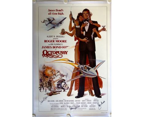 JAMES BOND: OCTOPUSSY (1983) SIGNED x 3 - US One Sheet film poster / NSS# 830011  - Daniel Gouzee's all action artwork featur